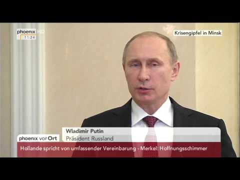 Youtube: Ukraine-Krisengipfel in Minsk: Wladimir Putin zu den Ergebnissen am 12.02.2015