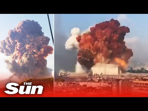 Youtube: Beirut explosion - mushroom shaped blast rips through Lebanese capital