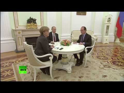 Youtube: В Москве состоялась встреча Владимира Путина, Ангелы Меркель и Франсуа Олланда