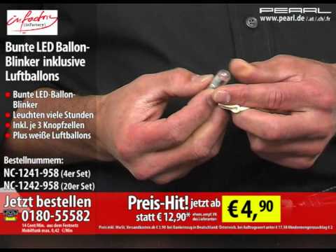 Youtube: infactory Bunte LED Ballon-Blinker 4er-Set inklusive Luftballons