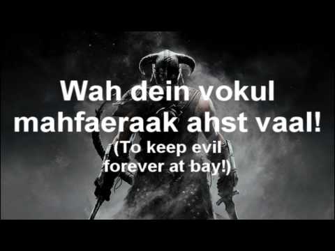 Youtube: Skyrim: The Song of the Dragonborn (with lyrics)