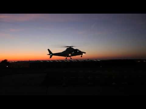 Youtube: AW109 Helicopter night take off. HD