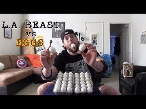 Youtube: L.A. BEAST Eats 36 Raw Eggs With The Shell