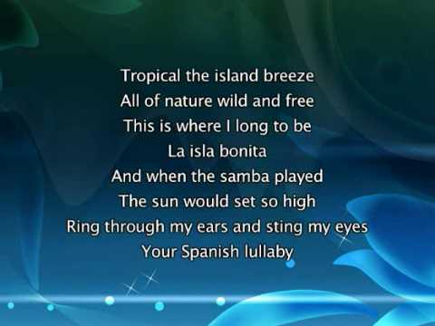 Youtube: Madonna - La Isla Bonita, Lyrics In Video