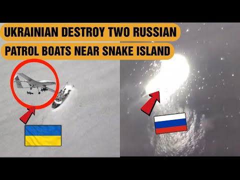 Youtube: Ukrainian servicemen destroy two Russian patrol boats near Snake island