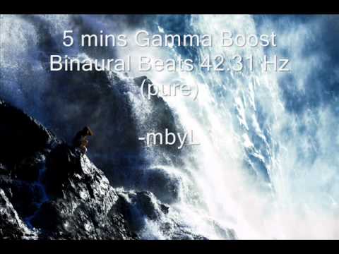 Youtube: 5 mins Energy BRAIN BOOST Gamma Boost Binaural Beats 42.31 Hz
