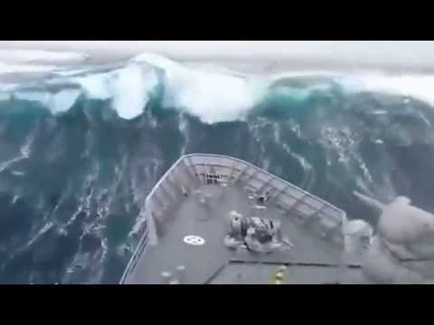 Youtube: New Zealand naval ship smashed by monster waves in Southern Ocean   Daily Mail Online