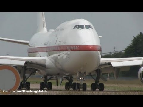 Youtube: ✈[Full HD] Sheikh B747 EXTREME CLOSE & DUSTY TAKEOFF Abu Dhabi Amiri Flight @ Hamburg