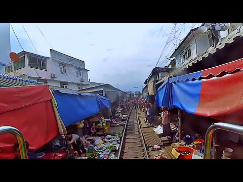 Youtube: 🔴 THAILAND LIVE TRAIN 24/7&LIVE CHAT Cab Ride to Mae Klong Railway Market! Train Driver's Live View
