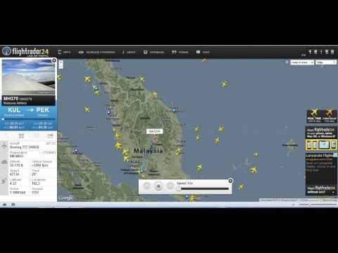 Youtube: Malaysian Airlines Flight MH 370 on Flight Radar Playback.
