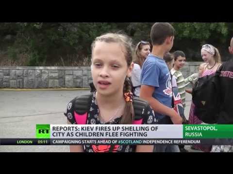 Youtube: Kids evacuated from Slavyansk, E.Ukraine to escape Kiev's shelling