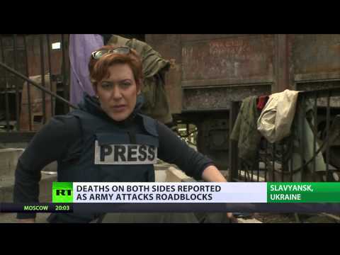 Youtube: RT reporter trapped in Slavyansk amid deadly military op