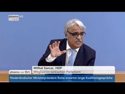 Youtube: Türkei-Debatte: Pressekonferenz mit Mithat Sancar am 16.03.2017