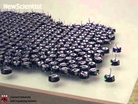 Youtube: Swarm of hundreds of robots forms shapes on its own