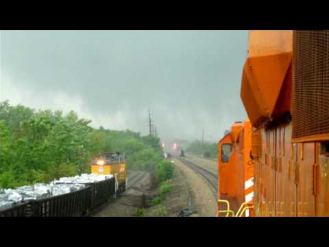 Youtube: Tornado Chases Train