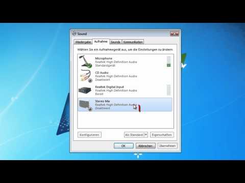 Youtube: Tutorial: Windows 7 - Stereo Mix - Aktivieren/Verändern [German/Deutsch]