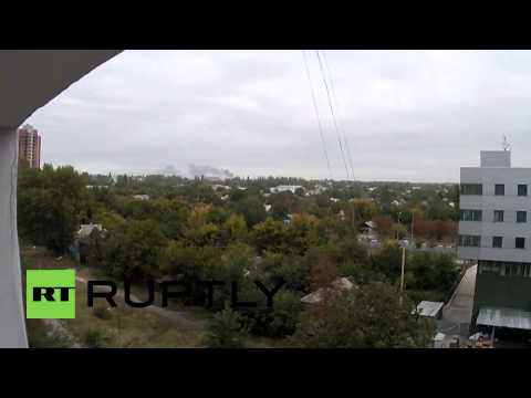 Youtube: Ukraine: See thick smoke rising over Donetsk airport as tensions escalate