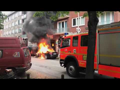 Youtube: Brennende Autos in Hamburg: Handyvideos zeigen Ausmaß der Zerstörung bei G20