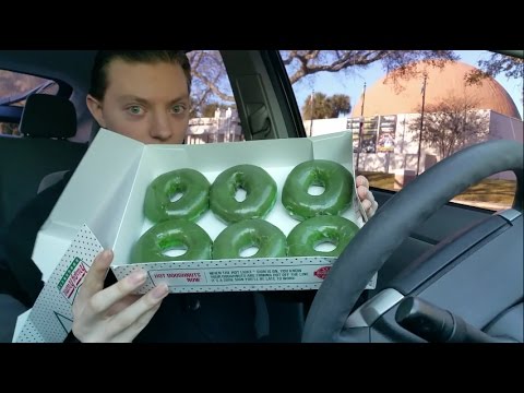 Youtube: Krispy Kreme St. Patrick's Day Green Original Glazed Doughnut -  Review