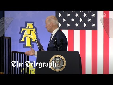 Youtube: Moment Joe Biden shakes hands with thin air after speech