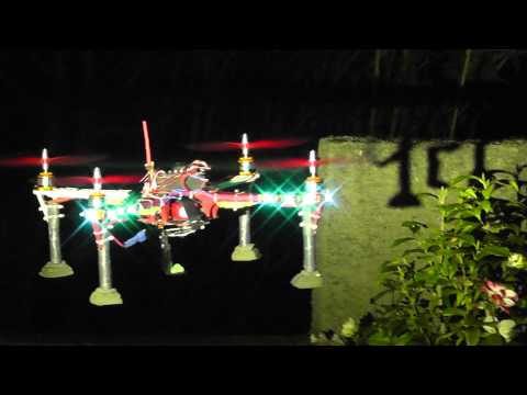 Youtube: Drone night flying Green led lights
