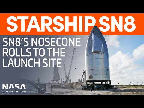 Youtube: SpaceX Boca Chica - SN8 Nosecone and Tankzilla Moved to Launch Site