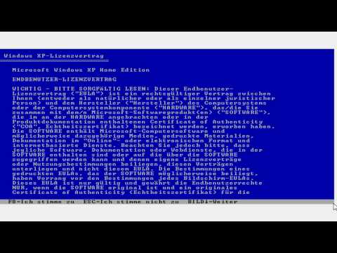 Youtube: Wie installiere ich Windows XP auf meinem PC - [Part] "BIOS-Installation"
