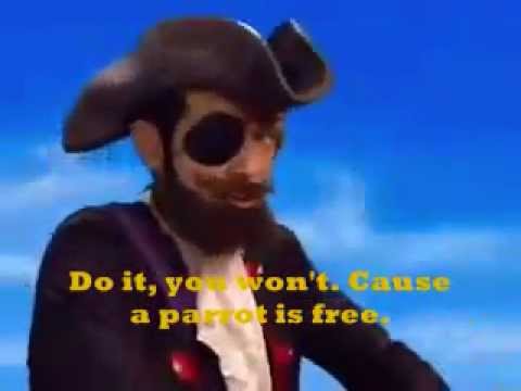 Youtube: You Are A Pirate - Misheard Lyrics w/ Pervy Pirate and Little Slut