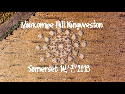 Youtube: Crop Circle Muncombe Hill nr Kingweston Somerset Reported 14/7/18