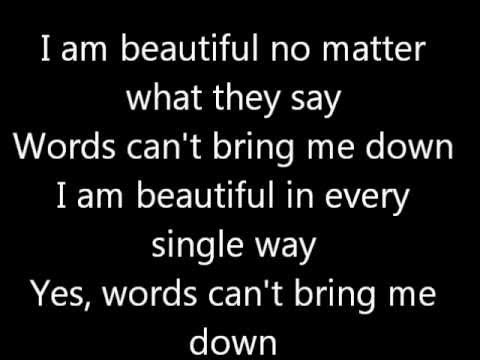 Youtube: Beautiful christina aguilera lyrics