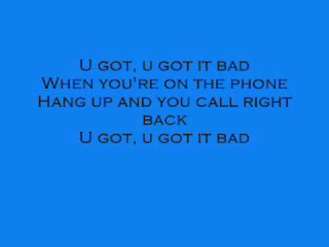 Youtube: You Got It Bad Usher with lyrics
