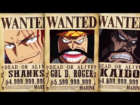 Youtube: WTF! DIE OFFIZIELLEN KOPFGELDER von SHANKS, ROGER, KAIDO, WHITEBEARD ENTHÜLLT!!! - One Piece 957