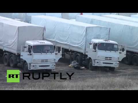 Youtube: Russia: Red Cross monitor Russian humanitarian aid convoy