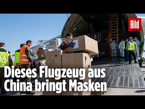 Youtube: 10 Mio. Masken aus China für Deutschland | AKK empfängt riesigen Fracht-Flieger Antonow 225