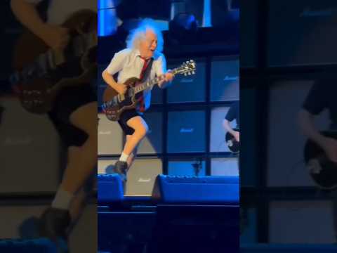 Youtube: Most epic duckwalk by AC/DC's 70 years old guitar legend Angus Young! ⚡ #ACDC #angusyoung #duckwalk