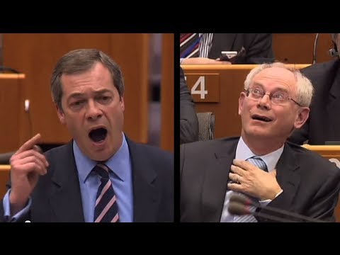 Youtube: Nigel Farage insults Herman van Rompuy, calls EU President a "DAMP RAG"