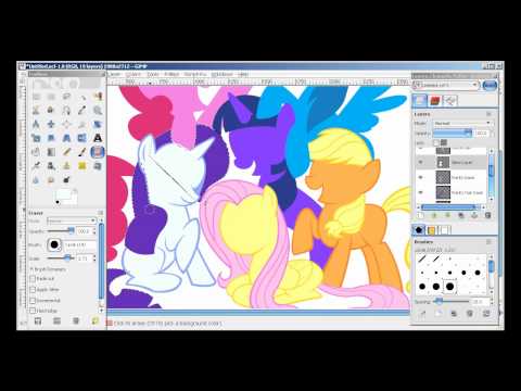 Youtube: My Little Pony Speed Drawing with Gimp Paths Tool