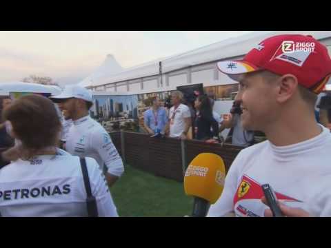 Youtube: F1 2017 Hamilton confronts Vettel about touching his car funny interview