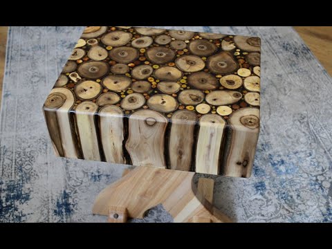 Youtube: Walnut logs Side Table