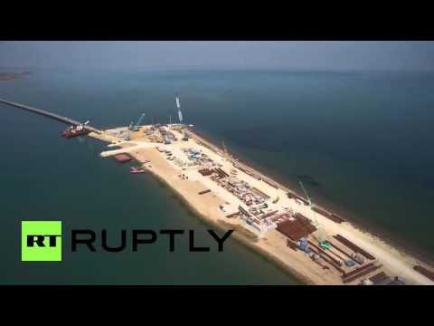 Youtube: Russia: Drone captures over 1,000-metre bridge to Crimean peninsula