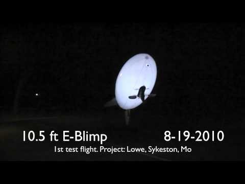 Youtube: Fast outdoor 10ft RC Blimp at night, customer sales demo