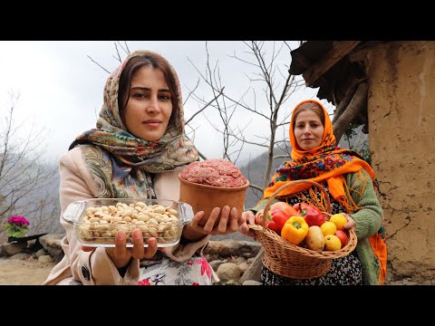 Youtube: IRAN! Kebab in Pistachio Pilaf with Saffron flavor ♧ Rural Recipes Vlog