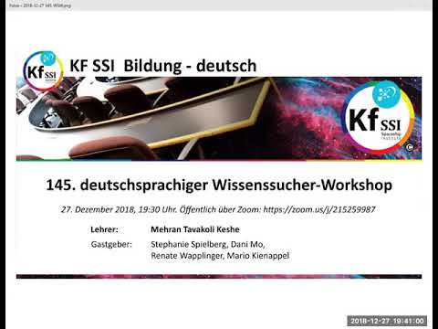 Youtube: 2018 12 27 PM Public Teachings in German - Öffentliche Schulungen in Deutsch