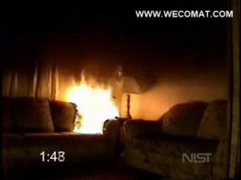 Youtube: Simulation eines Sofabrandes und seine Auswirkung