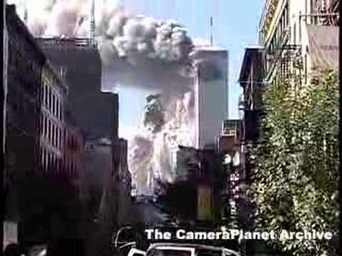 Youtube: First tower collapse view from 6th avenue