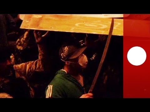 Youtube: Massive fights erupt as masked nationalists march on Maidan Square, Kiev