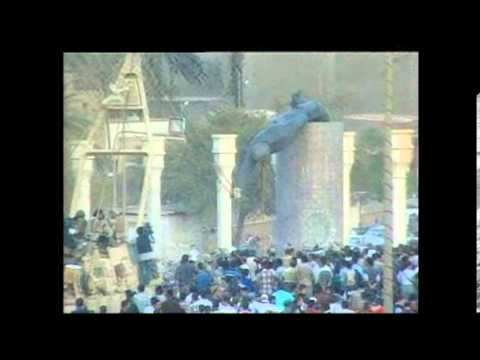 Youtube: Saddam Hussein statue toppled