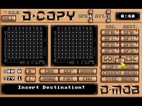 Youtube: D-COPY v2.0 (Amiga) - copying a floppy w/ fdd sounds