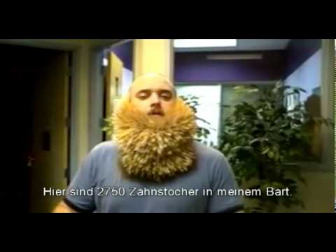 Youtube: 2.747 Zahnstocher im Bart