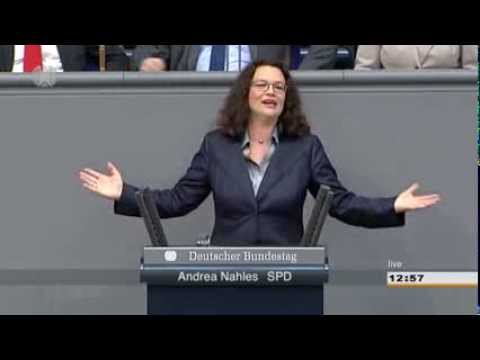 Youtube: Andrea Nahles singt im Bundestag